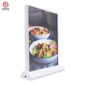 Mars Impression A4 Desktop Advertising Light Box LED Acrylic High Brightness Rechargeable Battery Double-sided Menu Poster Frame