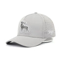 Wholesale Customized 5 Panel Light Grey Structured Embroidery Logo Laser Drilling Back Sport Caps Baseball Cap and Hat