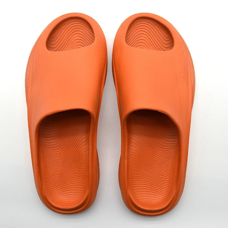 Wholesale Cheap Pillow Slipper With Cushioned Thick Sole EVA Outsole Platform Plush Home Indoor Slippers