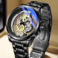 New Design Luxury Skeleton Black Wrist Watches Wholesale Genuine Leather Personalized Watch for Men Wristwatch Relojes Hombre
