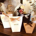 White Bronzing Thank You Candy Bag French Merci Wedding Favors Gift Box Package Birthday Party Kraft Paper Box