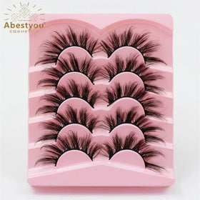 Abestyou Soft Dramatic Natural Fox Eye Style Cat Eye Full Strip False Eyelashes Natural Look Fox Eyelashes