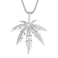 Minimalist Men's Jewelry No-tarnish Silver Maple Leaf Pendant Necklace 18k Gold Plated Stainless Steel Man Necklace