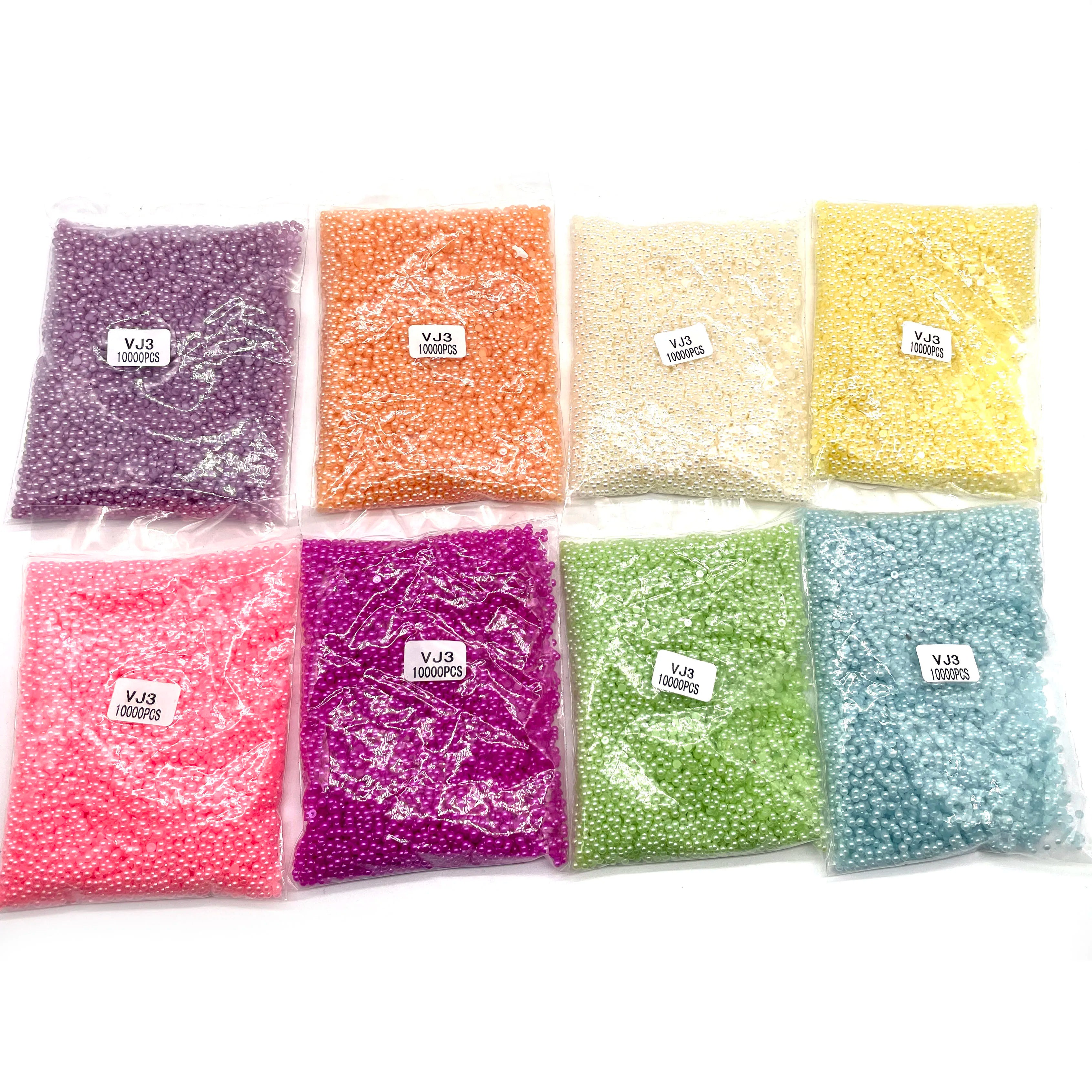 DIY1.5/ 2/2.5/3/4/5/6/7/8mm Half  Round Flat Back Half Pearls Bead