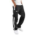 2024 Spring Autumn New Men's Work Pants Overall Europe Drawstring Strap Pocket Color Block Men Straight Long Cargo Pants