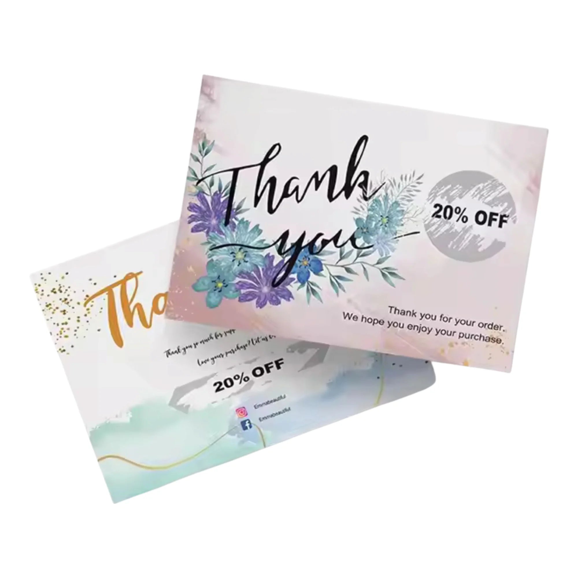 Custom Printed Black Gold Scratch Off Thank You Gift Certificates Personalized Logo Cards and Stickers