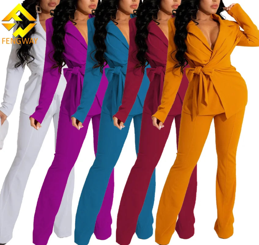 2025 New Arrival Women Solid Luxury Clothing Casual Woman Suits Two Pieces Set Professional Plus Size Women's Clothing