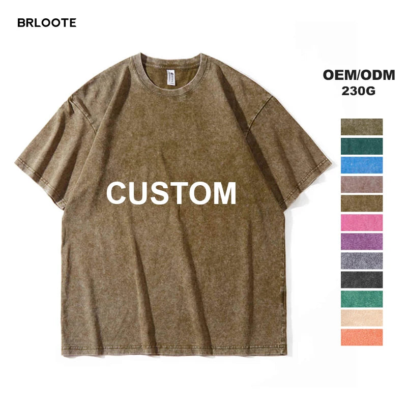230 Grams Men T-shirt Hot Supplier Clothing Manufacturers Men Clothes Washing to Create an Aged Look Cotton t Shirt High Quality