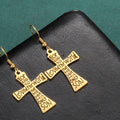 Factory Wholesales Fast Delivery Bible Verse Cross Pendants Drop Earrings Christian Inspiration Stainless Steel Women Jewelry