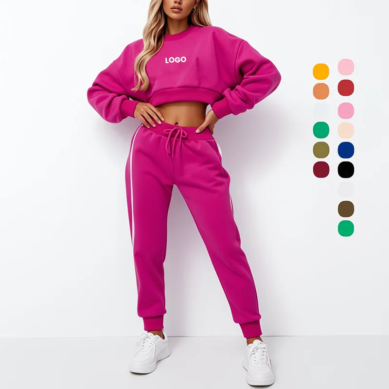 Customized Winter Clothes Women's Trousers Women Lounge Wear Sets Women 2 Piece Set Winter Clothes Hoodie Set