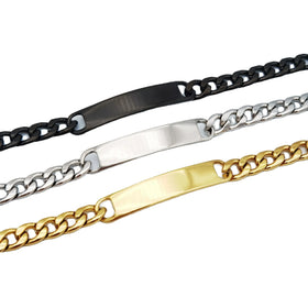 Men's Fashion Custom Name Long Bracelet Stainless Steel Adjustable Engraved Name Bracelet Party Gift