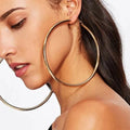 Women Jewelry Gold Plated Oversized 100mm Big Hoop Earrings Statement Accessories
