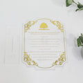 5*7 Inches Clear Acrylic Save the Date Card Gold Foil Transparent Cards with Velvet Envelope and Wax Seal