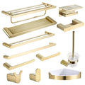 Luxury Stainless Steel 304 Brushed Gold Luxurious Bathroom Accessories Set