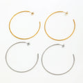 Fenny 18K Gold-plated Wholesale No Fade Big Linellae Minimalist Basic C-shaped Hoop Stainless Steel Earrings for Women