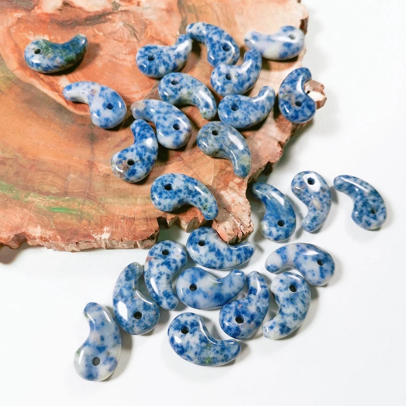 HZ OEM Logo Apatite Beads Blue Spot Jasper Jade Magatama Pendant