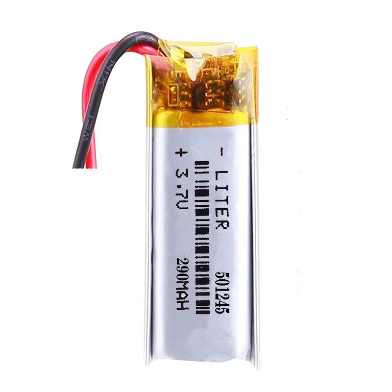 501245 3.7v 290mah Lithium Polymer Rechargeable Battery for MP4 Cell Phone Speaker Navigation