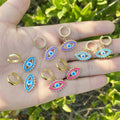 Fine Bohemia Style Stainless Steel Enamel Evil Eye Hoop Earrings for Women