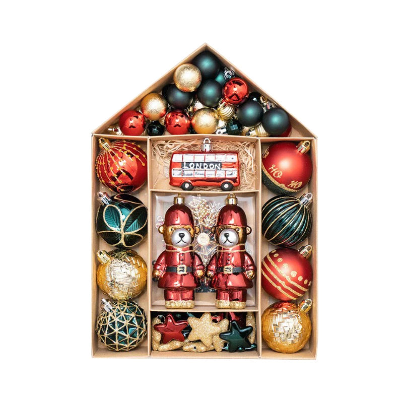 Beautiful Boxed Christmas Ball & Tree Ornaments Beaded Printing Techniques for Graphics