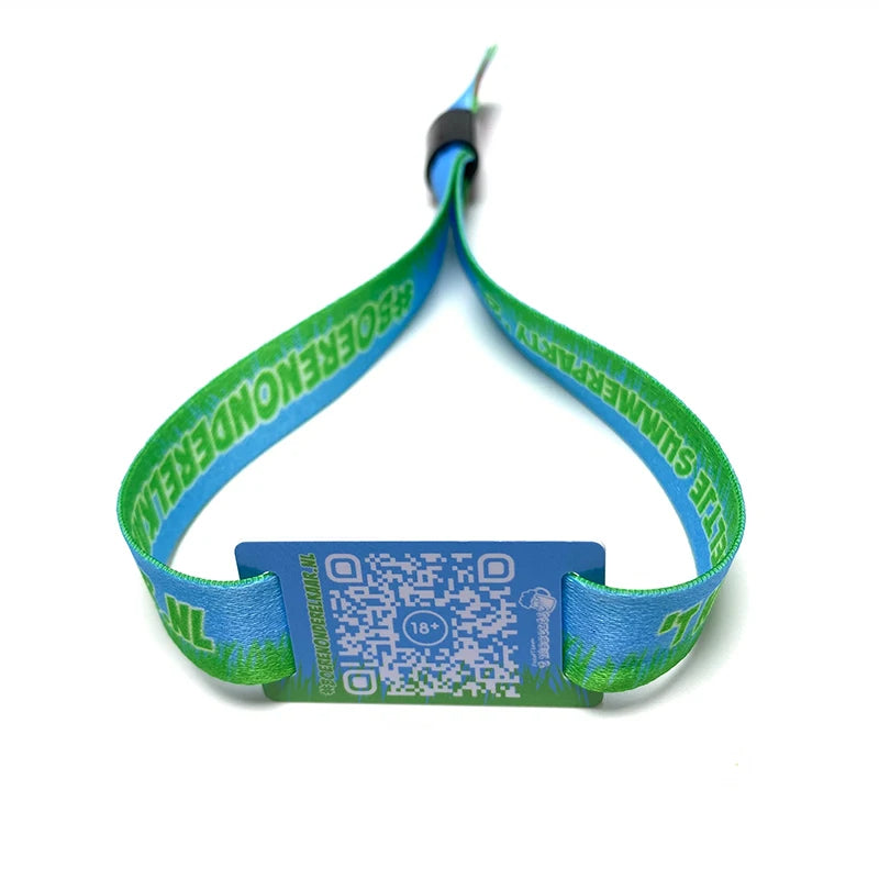 Factory Custom Festival Waterproof Eco-Friendly Polyester Fabric Woven RFID Wristbands Custom Logo for Event Tracker Bracelet