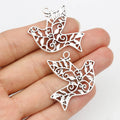 6pcs 36x31mm Antique Silver Plated Bird Handmade Charms Pendant:DIY Jewelry Making for Bracelet Necklace
