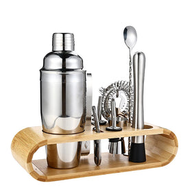 Gift Set Laser Logo Bar Tools Cocktail Shaker Set with Different Accessories 304 Stainless Steel Cocktail Shaker