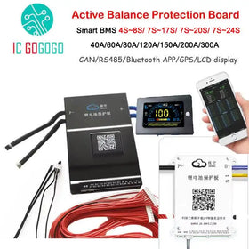 Jikong Active Balance BMS Battery Protection Board 7S ~ 24S 100A 300A CAN RS485 APP LCD Lifepo4 Li-ion LTO 48V 4S 8S 16S 20S 72V