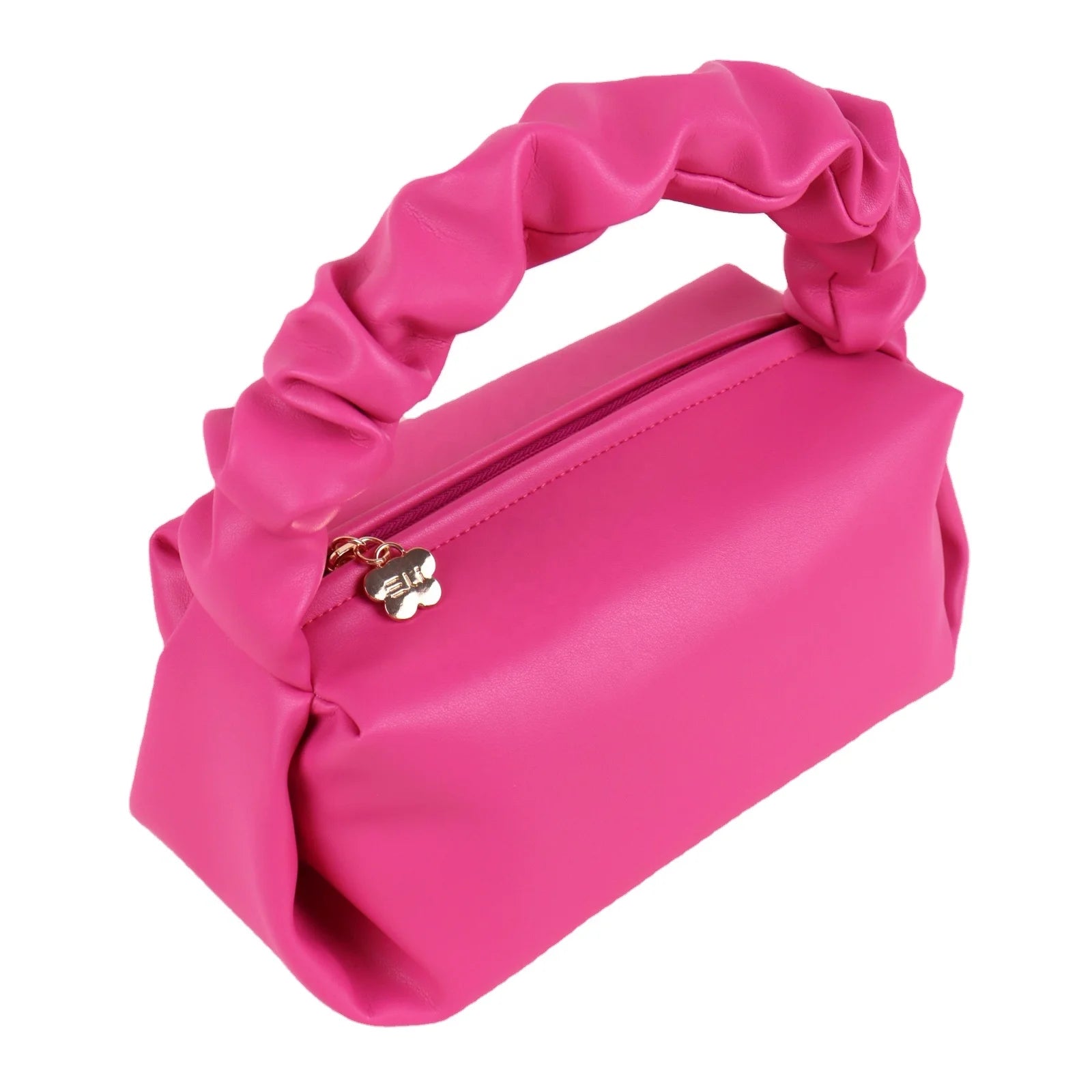 Wholesale Large Capacity Pleated Storage Bag Fashion Portable Pu Waterproof Cosmetic Bag for Women