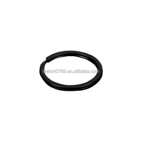 Stock Supply 2.0 X 32mm Round Matte Black Metal Flat Bag Keychain