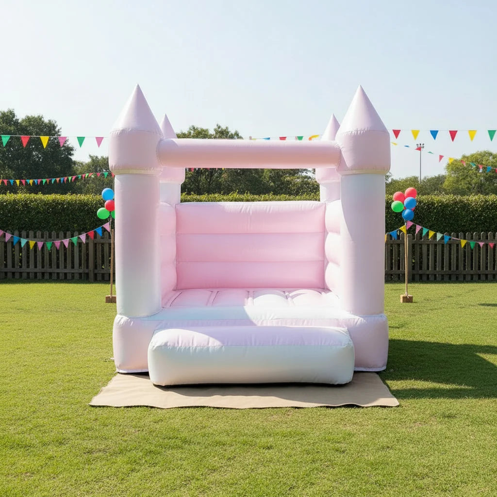 Commercial-Grade White Inflatable Bounce House Backyard Home's Toddler's Castle Tie-Dye Bouncer for Children