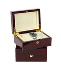 Tancy Custom Luxury Logo Brown MDF Watch Display Box with Water Resistant Recycled Materials Rectangle Shape