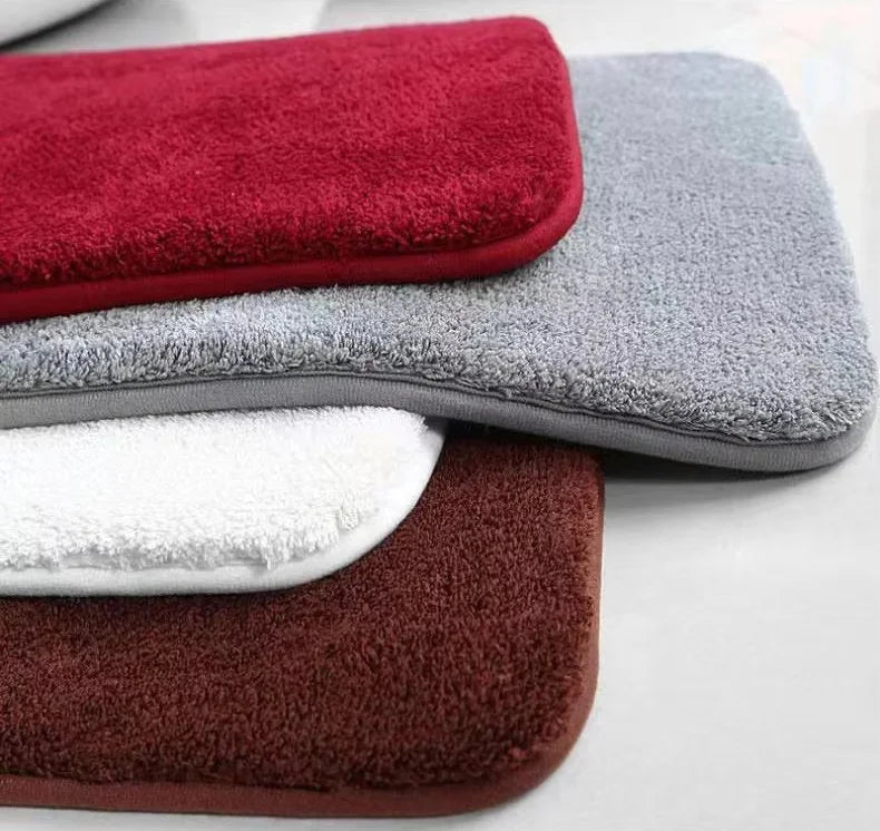 Luxury Hotel Bath Mat Chenille Solid Color Soft Absorbent Anti-Slip Polyester Door Mat for Bathroom Washable