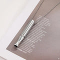 Stainless Steel Necklaces Anxiety Breathing Necklace Breathing Tube Yoga Meditation Whistle Necklace for Stress Relief Gifts