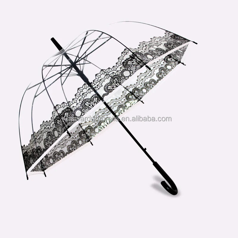 Transparent clear Transparent Umbrella for Rain clear Custom logo Poe Transparent Umbrella