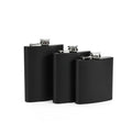 Custom 6oz 7oz 8oz Stainless Steel Hip Flask Unique Black Powder Coated Mini Camping Pocket Flask Funny Gift Idea for Giveaways
