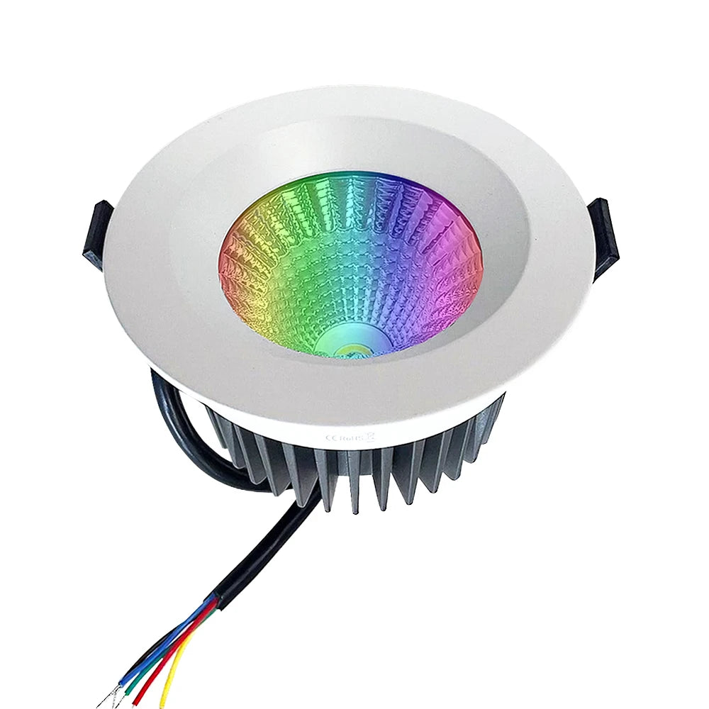 Waterproof IP65 12W RGBW 2700K Smart Ceiling Down Light Ra95 Loxone KNX Dali DT8 2000-6000K Tunable White 24V Led Downlight