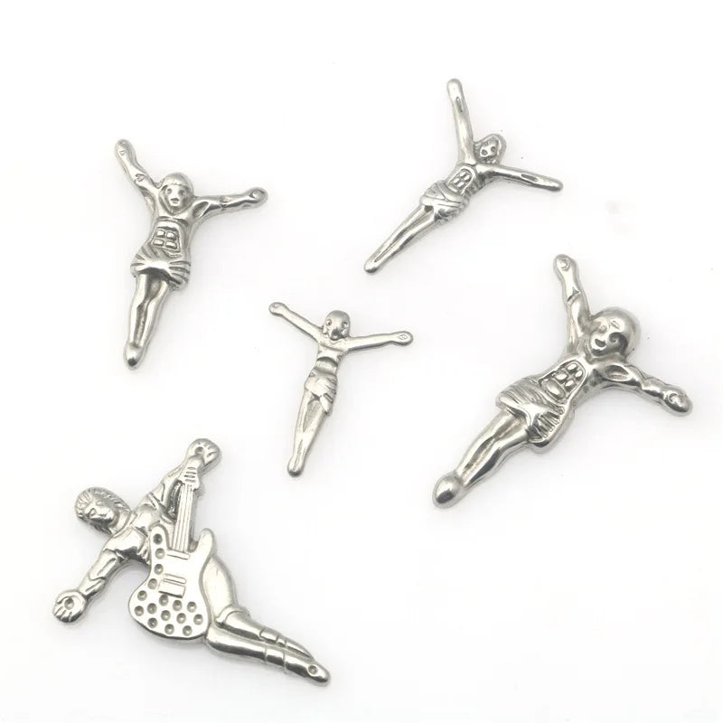 Stainless Steel Guitar Cross Pendant Necklace Bracelet Accessories Diy Stainless Steel Jewelry Accessories