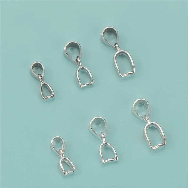 925 Sterling Silver Pendant Bail for Jewelry Making Jewelry Findings Pinch Bail Clasp