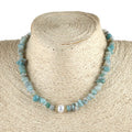 Fashion Women Bohemian Customized Jewelry Chip Gemstone Green Adventure  Coral Gravel Pearl Short Choker Necklace Wholesale