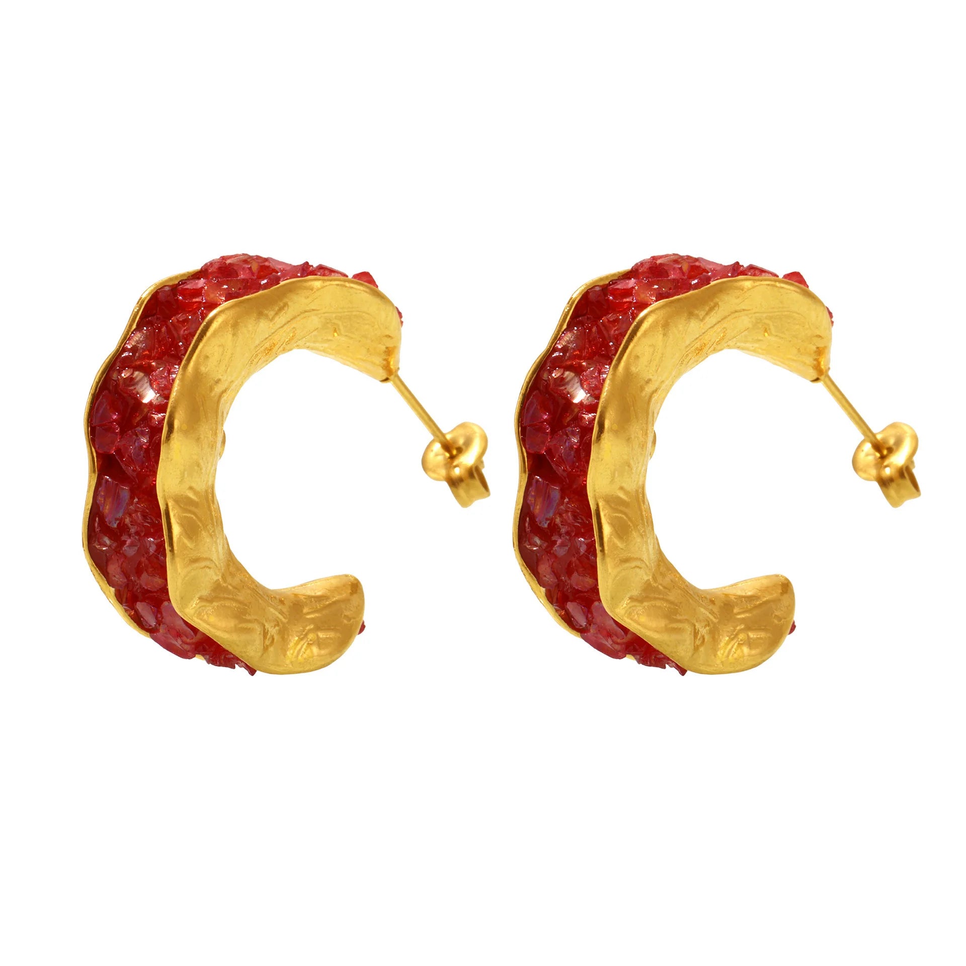 Luxury Temperament PVD Real Gold Plated  Earrings Ladies Fashion Jewelry-Stainless Steel Studs Earring