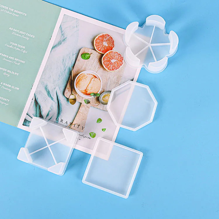 YS Transparent Silicone Mould Resin Decorative Craft DIY Flower Coaster Square Coaster Mold Epoxy Resin Molds for Jewelry