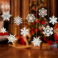 Xmas DIY White Plastic Snowflake String for Window Christmas Tree Snowflake Pendant Snowflake Decoration Christmas Decorations