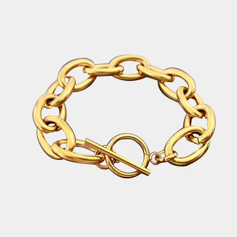 316L Stainless Steel Gold Plated Wholesale O Chain Women Bracelets Fashion