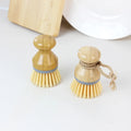 Eco-Friendly Bamboo Palm Scrub Brush New Design Wooden Cleaning Handle for Kitchen Sink Toilet Bathroom Use Household Use