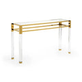 Modern Luxury Stainless Steel Acrylic Glass Gold Mirror Handmade Durable Easy Clean Console Table Storage for Hotel Villa Living