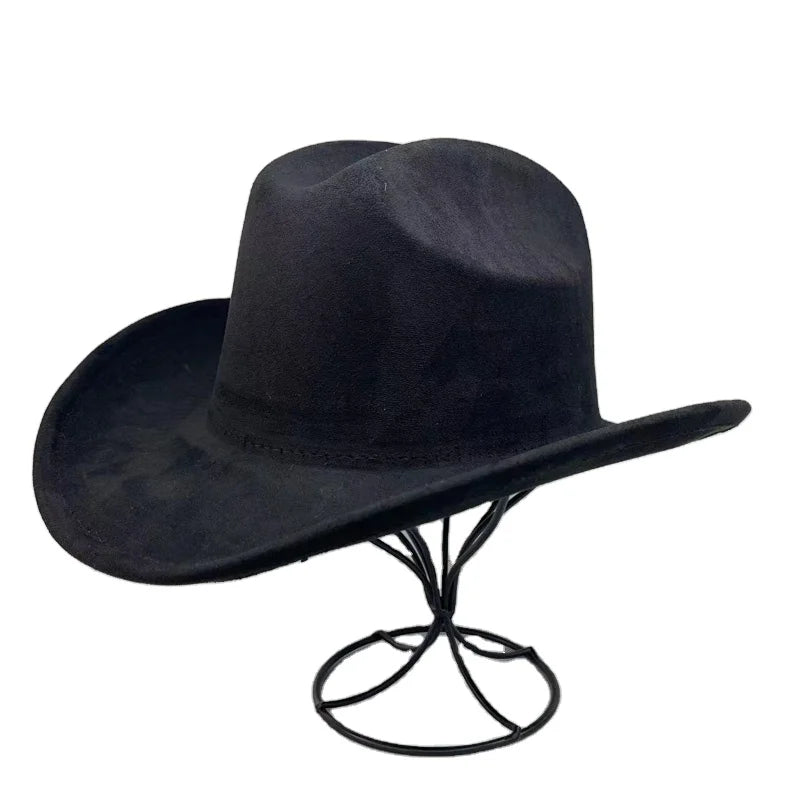 New Fashion Suede Fedora Cap Men Women Autumn Winter Felt Wide Brim Jazz Top Hat Cowboy Cap