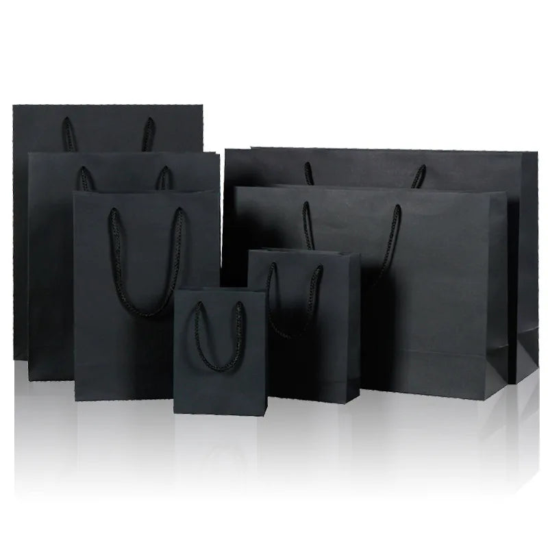 Recycled Cheap Small Black Jewelry Paper Bag Packaging