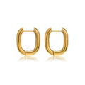 Retro Gold Plated Statement 316L Stainless Steel Vacuum Hoop Earrings Geometric Round Vacuum Hoop Earrings Women