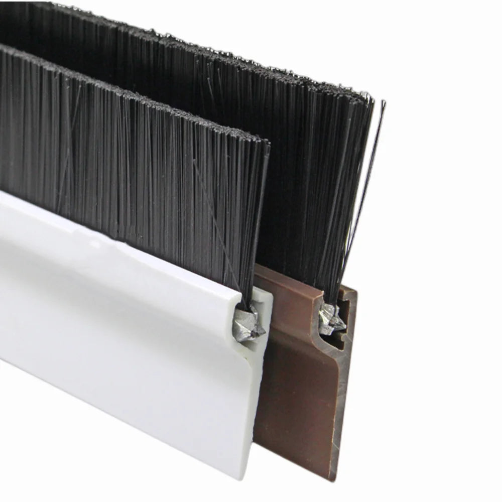 Self-Adhesive Door Bottom Sweep Plastic Black PVC Soft Door Brush Seal Strip Draught Excluder
