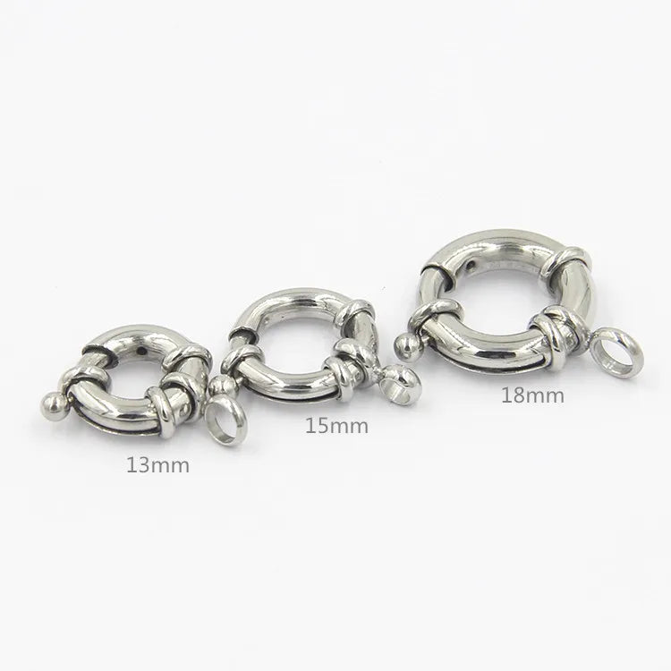 Jewelry Making Findings Stainless Steel Round Snap Hook Spring Clasp for DIY Women Men Jewelry